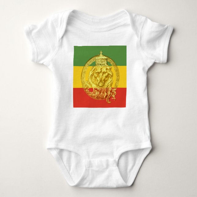 Baby Romper Lejon om Judah Design T Shirt (Framsida)