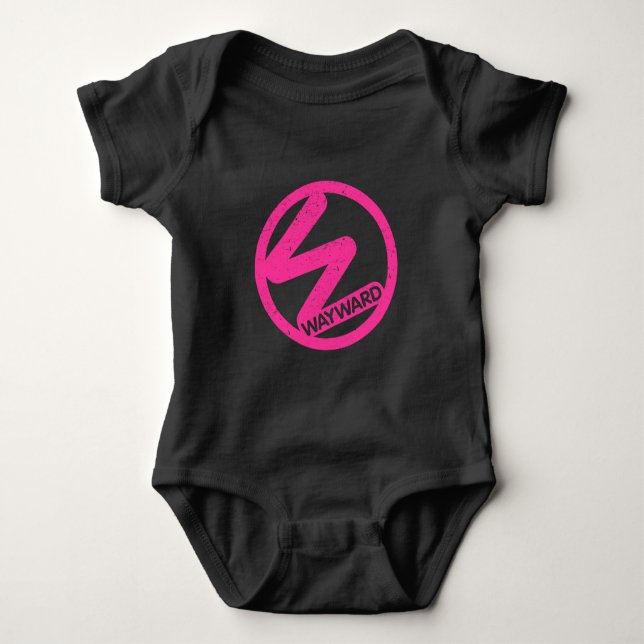 Baby Romper Rosa Wayward Logotyp T Shirt (Framsida)