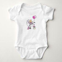 Baby rompertje met baby in kinderwagen t-shirt