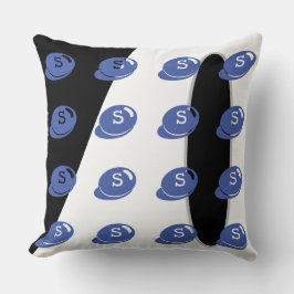 Baby RoomCUTE_BLUE_WHITE_BLACK_GRÅTT RMDESIGNFLO55 Kudde