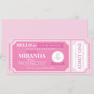 Baby Rosa Baby Shower Event Biljett Inbjudan