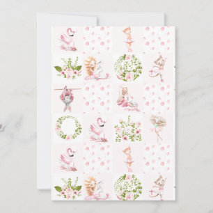 Baby Rosa Blommigt Animals Quilt Nursery Mönster Meddelande