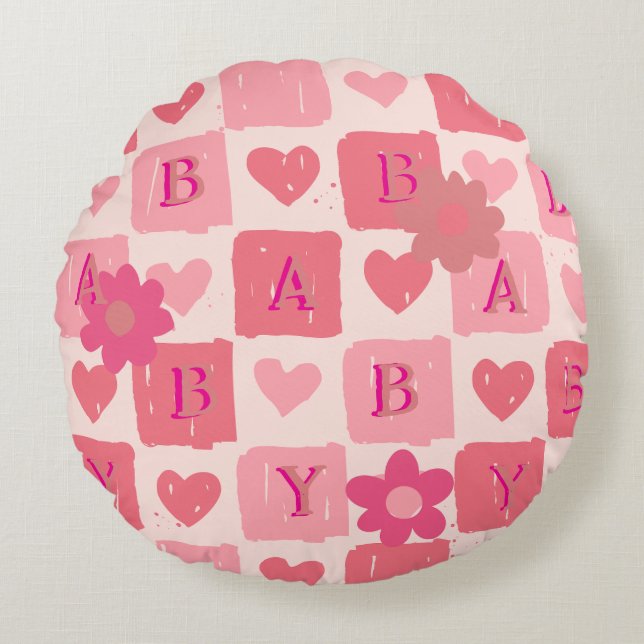 Baby rosa Dekorativ kudde (Framsidan)