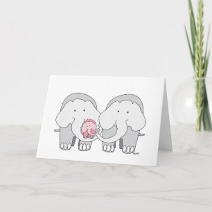 Baby Rosa Elefant Kort