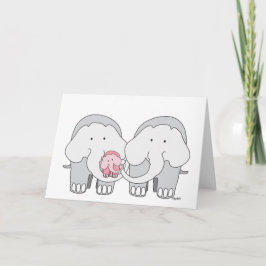 Baby Rosa Elefant Kort