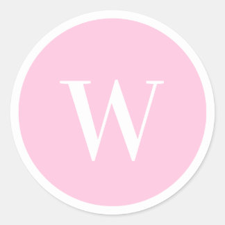 Baby Rosa Elegant Stilfullt Monogram Initial Runt Klistermärke
