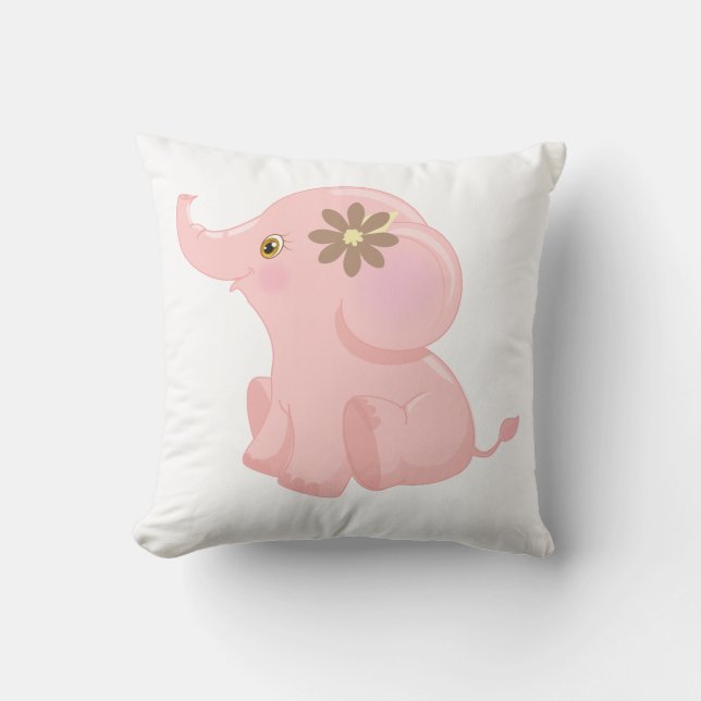 Baby Rosa Elephant Kudde (Framsida)