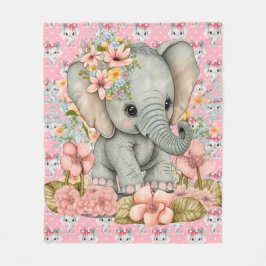 Baby Rosa Elephants Fleecefilt