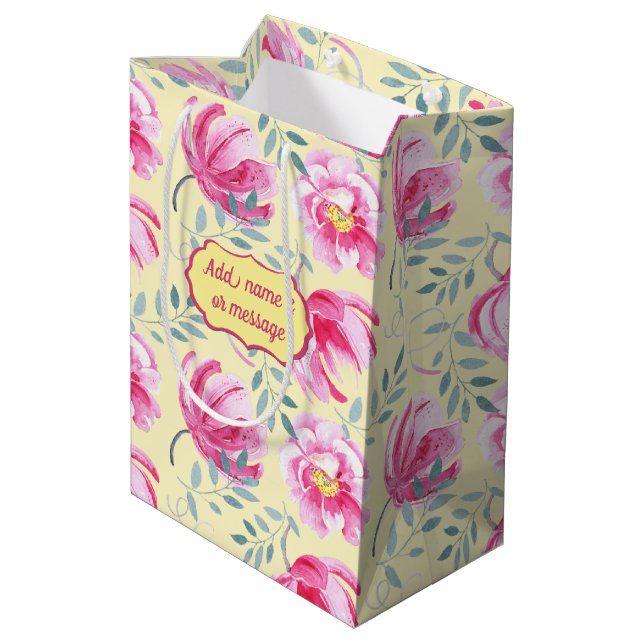 Baby Rosa Engelska Ro Medium Gift Bag (Baksidan Vinklad)