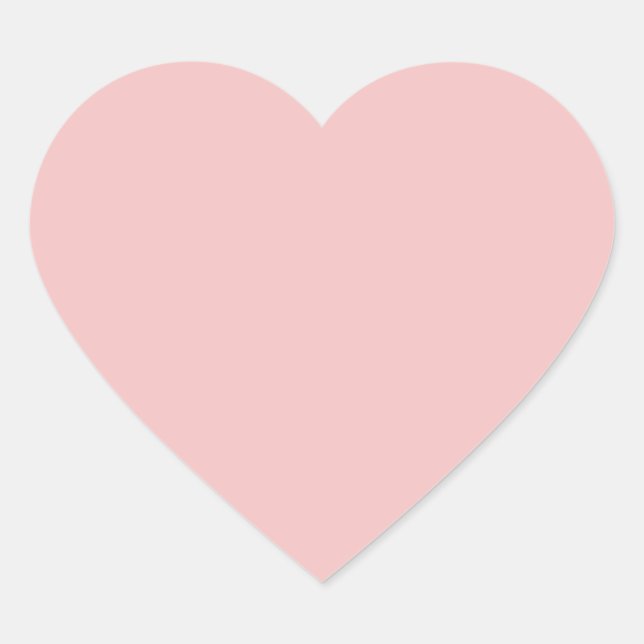Baby rosa (fast färg) hjärtformat klistermärke (Framsida)