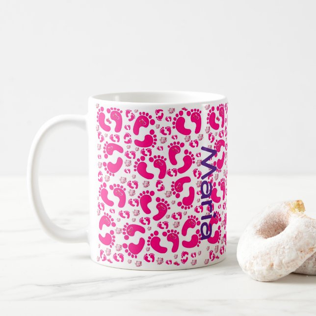 Baby Rosa Feet Girl Girl Mugg (Med munk)
