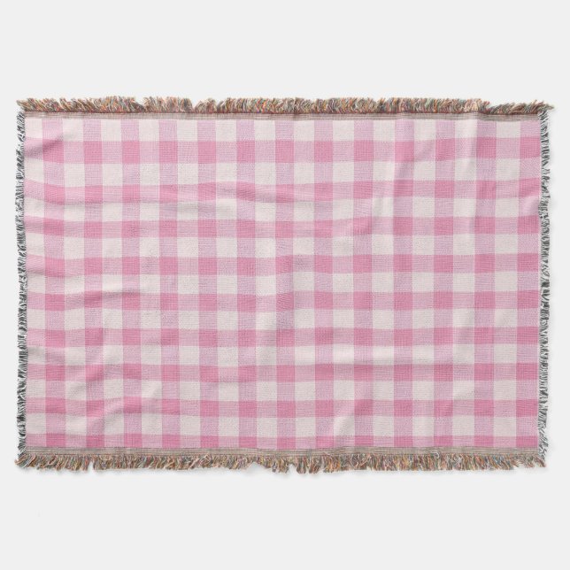 Baby Rosa Gingham Filt (Framsidan)