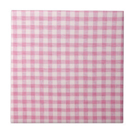Baby Rosa Gingham Kakelplatta