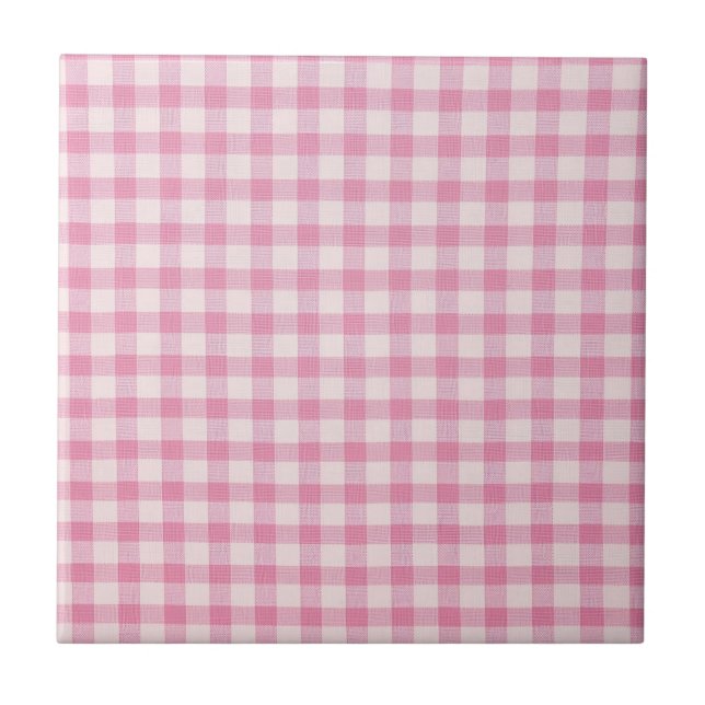 Baby Rosa Gingham Kakelplatta (Framsidan)