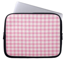 Baby Rosa Gingham Mönster Laptop Fodral