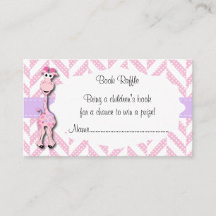 Baby Rosa Giraffe Pojke Shower Bok Raffle Tilläggskort