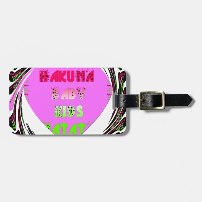 Baby Rosa Hearts Hakuna Matata Baby Kids Design.p Bagagebricka (Horisontell Framsida)