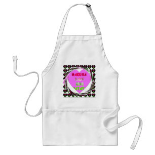 Baby Rosa Hearts Hakuna Matata Baby Kids Design.p Förkläde