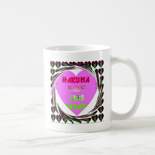 Baby Rosa Hearts Hakuna Matata Baby Kids Design.p Kaffemugg