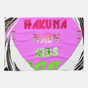 Baby Rosa Hearts Hakuna Matata Baby Kids Design.p Kökshandduk