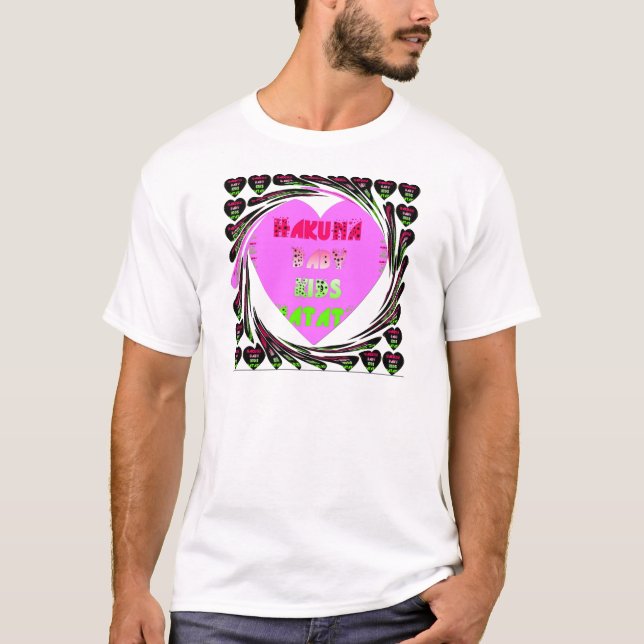 Baby Rosa Hearts Hakuna Matata Baby Kids Design.p T Shirt (Framsida)