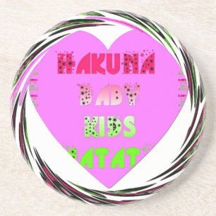 Baby Rosa Hearts Hakuna Matata Baby Kids Design.p Underlägg