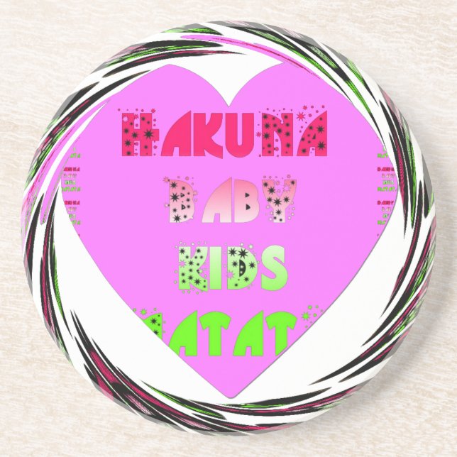Baby Rosa Hearts Hakuna Matata Baby Kids Design.p Underlägg (Framsidan)