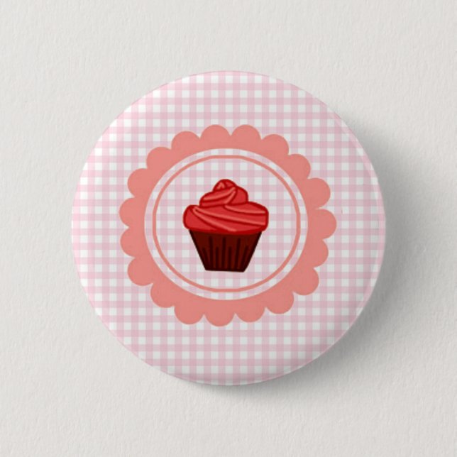Baby Rosa Hjärtutformning Pin i kvadrat Knapp (Framsida)