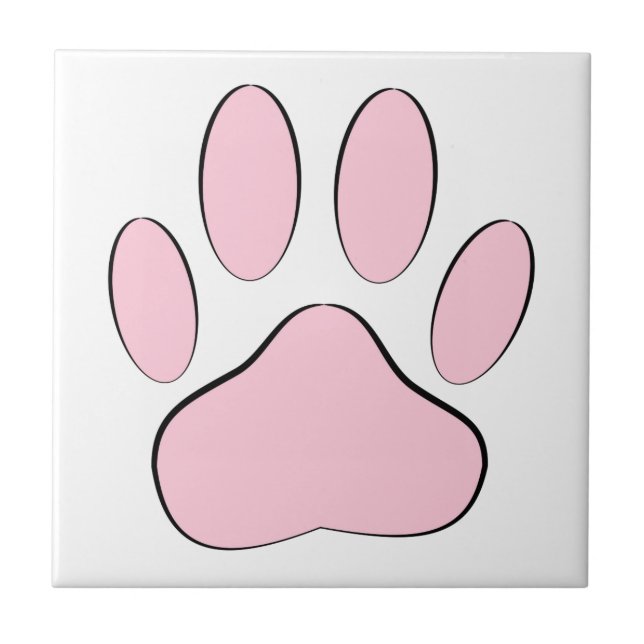 Baby Rosa Hund Pawprint Kakelplatta (Framsidan)