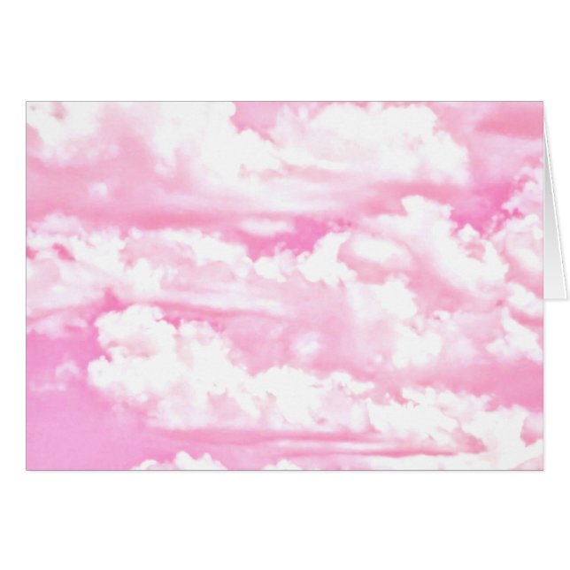 Baby Rosa Lycklig Clouds Decor Hälsningskort (Framsidan Horizontal)