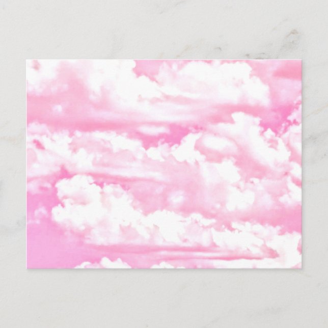 Baby Rosa Lycklig Clouds Decor Vykort (Framsida)