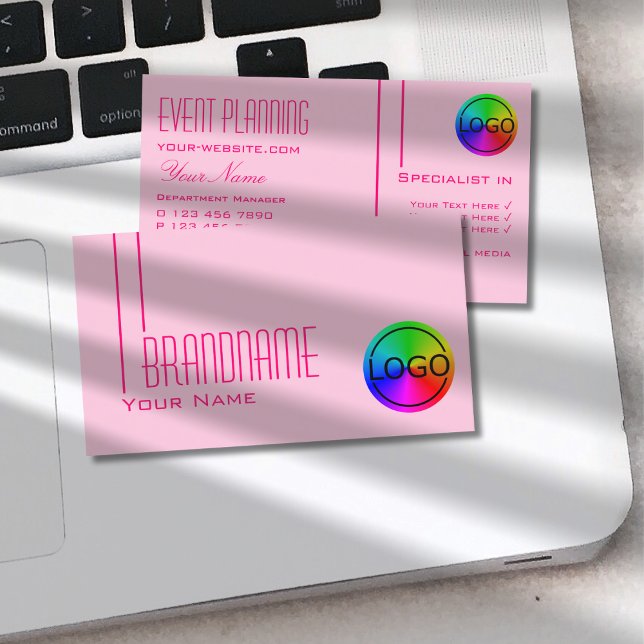 Baby Rosa med enkel och modern Logotyp Visitkort (Skapare uppladdad)