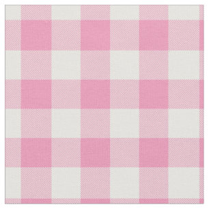 Baby rosa och vit gingham karotröja tyg