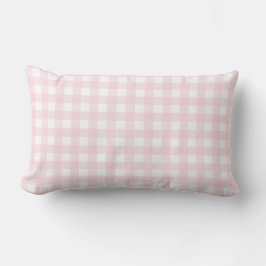 Baby Rosa och vit Medium Gingham Mönster Lumbarkudde