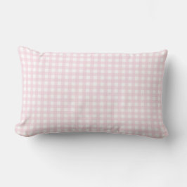 Baby Rosa och White Small Gingham Mönster. Lumbarkudde