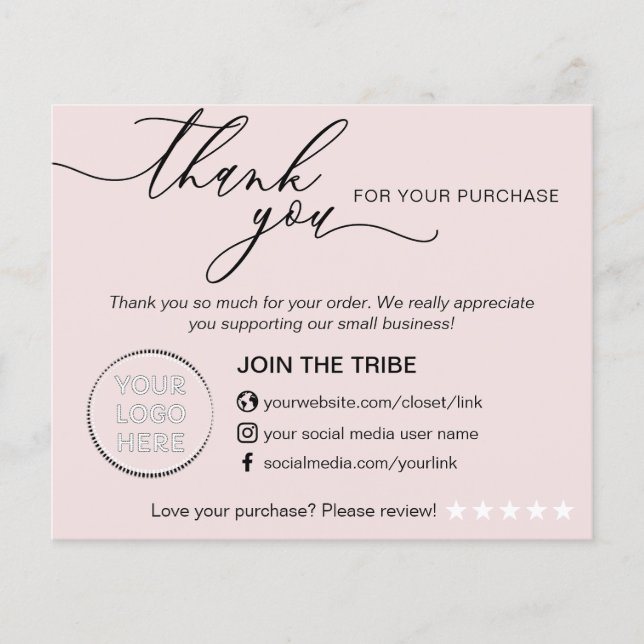 Baby Rosa Online Store Small Business Tack Flygblad (Framsidan)