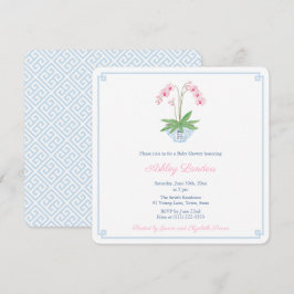 Baby Rosa Orchid Ginger Burk Baby Shower Inbjudningar