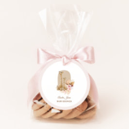 Baby Rosa Pampas Grass Giraffe Baby Shower Gåvor Etiketter