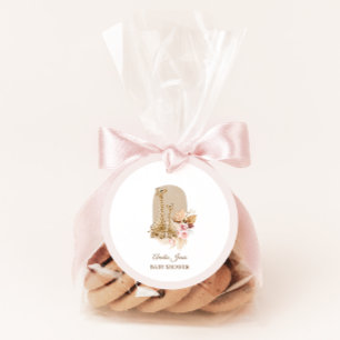 Baby Rosa Pampas Grass Giraffe Baby Shower Gåvor Etiketter