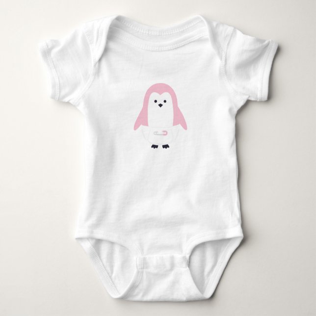 Baby Rosa Penguin Infant Creeper Tee (Framsida)