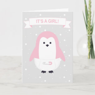 Baby Rosa Penguin-kort Kort