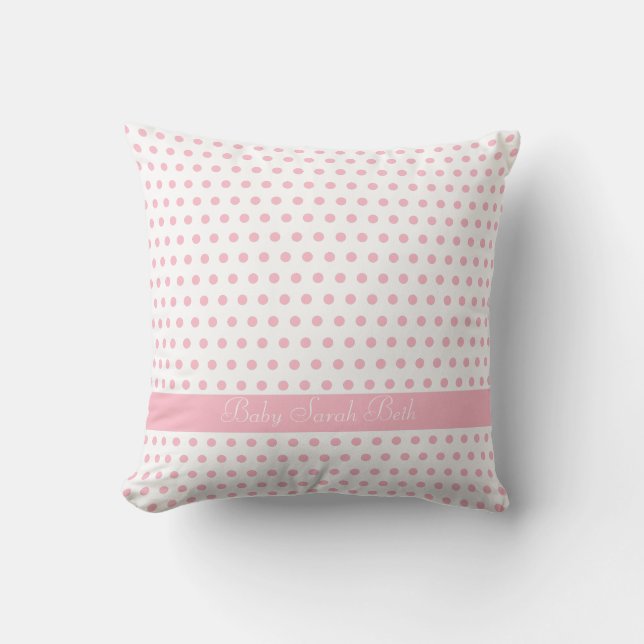 Baby Rosa Polkadot Mönster Kudde (Framsida)