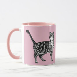 Baby Rosa Tabby katt Cats Whimsical Art Mugg