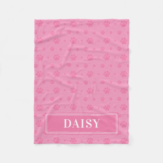 Baby Rosa Tass Monogram Pet Fleece Blanket (Framsidan)
