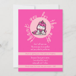 Baby Rosa Unicorn Gender Reveal Party Tack Kort