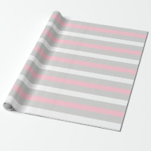 Baby Rosa Vit och grått stripe som omsluter papper