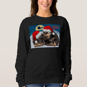 Baby, rottweiler jul med rött hattar och saft t shirt