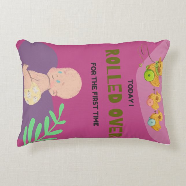 Baby rullar över prydnadskudde (Framsidan)