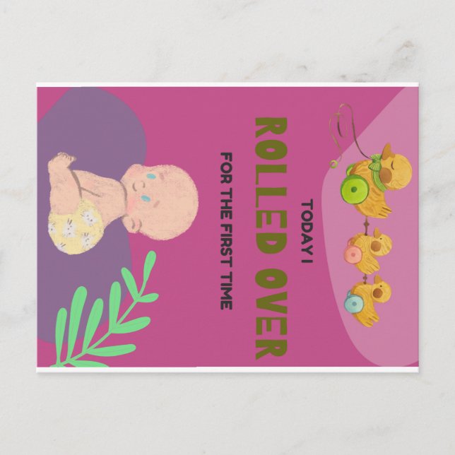 Baby rullar över vykort (Framsida)