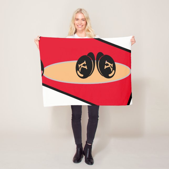Baby RumCUTE_RED_WHITE_BLACK_ RMDESIGNFLO55-Flotta Fleecefilt (På plats)